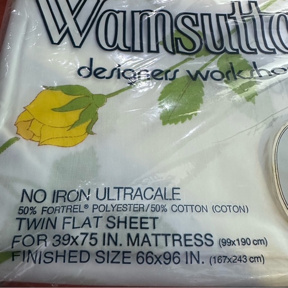 Vintage CHRISTIAN DIOR Wamsutta THE DIOR ROSE Single Twin Flat Sheet - Picture 7 of 7